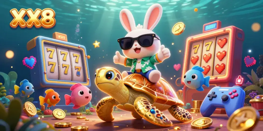 Play slots and win big with XX8 in this cartoon adventure featuring a lucky rabbit!