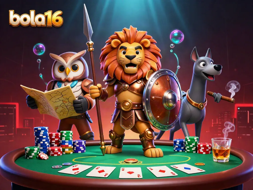 Experience the thrill of bola16 with an immersive casino scene showcasing strategic poker gameplay.