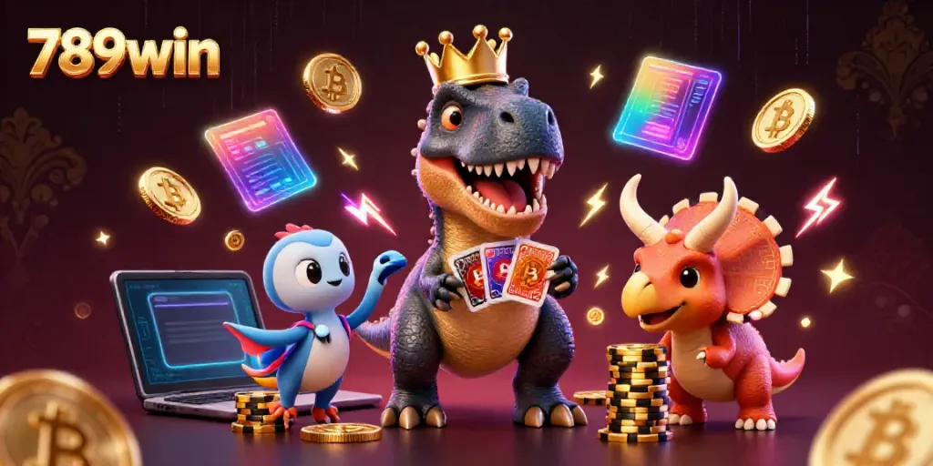 Experience thrilling gameplay with 789win's friendly dinosaur characters and dazzling casino elements.
