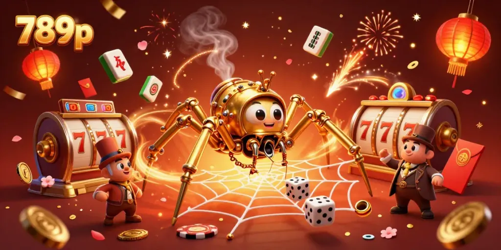 Engage in thrilling gameplay at 789p with a vibrant steampunk casino-themed illustration.