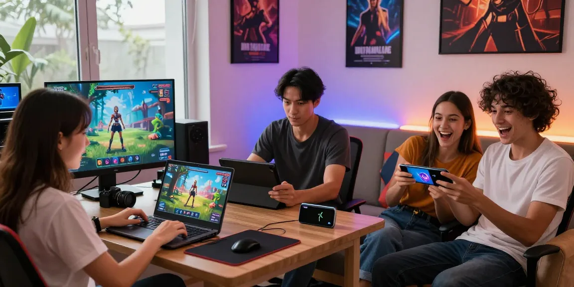 Engaging scene of players enjoying interactive porn games in a vibrant gaming space with ambient lighting.