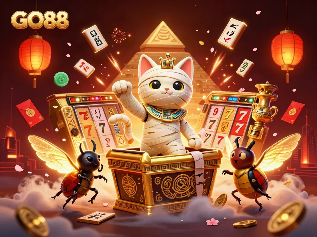 Experience the excitement of GO88 with dynamic casino elements in a vibrant scene